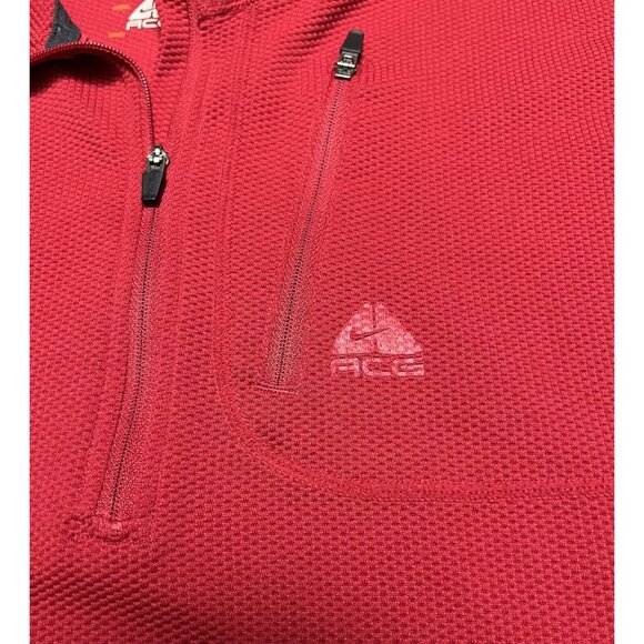 Nike ACG  Red Jacket Therma Fit Zip Up Waffle 1/4 Zip Men's Extra Large - Picture 3 of 6